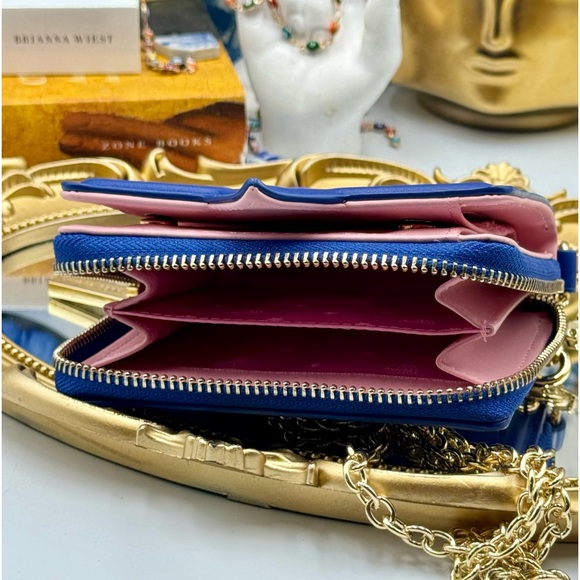 🆕 CHIARA FERRAGNI 🧿 BNIB Eyelike Motif Chain Linked Wallet - Blue - WOC - Picture 14 of 15
